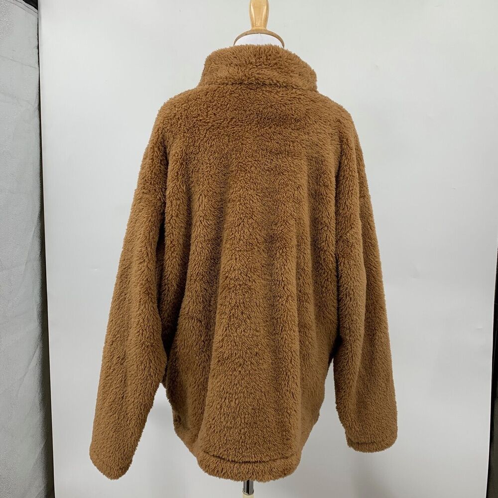 Lands End Sweater Womens L Large Forth Fuzzy Quarter Zip Long Sleeve Shaggy - Picture 6 of 14